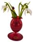 Preview: Schneeglöckchen mit Blätter und Vase, rot